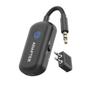 GAXAETR Émetteur et Récepteur Audio sans Bluetooth 6.0 Micro Intégré | Noir, boîtier en plastique léger; ergonomie simple et portabilité avec prise 3,5 mm et micro intégré.