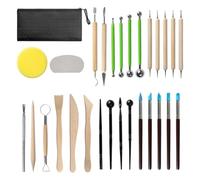 GAXAETR Outils D'Argile Lames De Modelage Et Stylet Boule Pour Tailler | Inclut outils double-face, lames, stylet boule, pointes caoutchouc, éponge et accessoires pour plus de liberté .