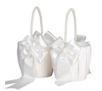 GAXAETR Paniers Fille de Fleurs Mariage Taille Parfaite | Taille . 13 cm de diamètre, 24 cm de hauteur avec poignée; 11 cm sans la poignée, design léger et portable.