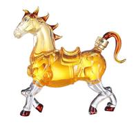 Gaxcent Carafe À Whisky De Type Cheval, Récipient en Verre Borosilicaté Carafe À Whisky en Verre Faite À La Main Adaptée À La Tequila, Au Brandy, Au Bourbon, Au Récipient À Rhum,Clear