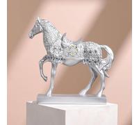 Gaxcent Horse Debout Décoratif, Chevaux Art Figure Combat Horse Sculpture Horse State Golden Home Office Art Lucky Fig Feng Shui Garnitur Horse Sculpture Statue,2