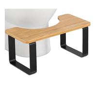 Gaxcent Tabouret De Toilette Adulte, en Bois, Antidérapant Repose-Pieds Toilettes Salle Bain Escabeau Bambou pour Adultes Et Enfants,Noir