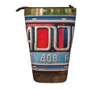 GaxfjRu Ancienne Licence Photo Print Portable Telescoping Pencil Bag Organizer with Multiple Slots for Writing Tools Accessories