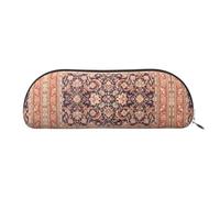 GaxfjRu Antique Orientalist Art Compact Portable Pen Case - Organiseur demi-rond en cuir avec fermeture éclair galvanisée - Trousse à crayons, Argenté., Taille unique, Art