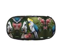 GaxfjRu Belle trousse à crayons avec imprimé cacatoès et fleur - Grande capacité - Pour la maison, le collège, le bureau - Pour adultes