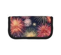 GaxfjRu Belle trousse à crayons en toile à pois en forme de feu d'artifice - Rangement organisé pour les pique-niques et un usage quotidien - Pochette de maquillage - Porte-crayons