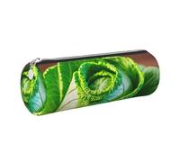 GaxfjRu Bright Cabbage Trousse ronde en cuir synthétique pour stylos, crayons, marqueurs, petites fournitures Fermeture éclair en métal avec cuir, Argenté., Taille unique, Porte-cartes