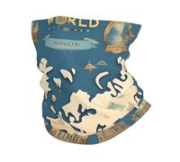 GaxfjRu Cache-cou multi-usage avec imprimé carte du monde pour homme et femme, masque d'été pour le travail, la course à pied, le sport