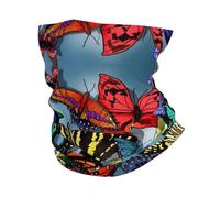 GaxfjRu Cache-cou multi-usage avec imprimé papillon coloré dessiné à la main pour homme et femme pour le travail, la course à pied, le sport
