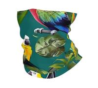 GaxfjRu Cache-cou multi-usage avec imprimé plantes tropicales et perroquets pour homme et femme pour le travail, la course à pied, le sport