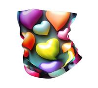GaxfjRu Cache-cou multicolore avec imprimé cœurs arc-en-ciel multi-usages pour homme et femme, masque d'été pour le travail, la course à pied, le sport