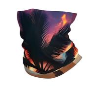 GaxfjRu Cache-cou pour homme et femme avec motif tropical et palmier, coucher de soleil