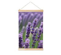GaxfjRu Cadre en bois naturel avec imprimé floral lavande violet pour photos, photos, toiles, œuvres d'art