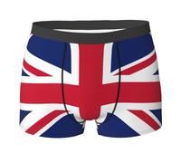 GaxfjRu Caleçon extensible imprimé drapeau britannique pour homme Sous-vêtements double face pour un usage quotidien, Noir , L