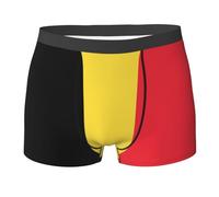 GaxfjRu Caleçon pour homme imprimé drapeau de Belgique - Sous-vêtements confortables en coton stretch avec pochette de soutien total, noir, Small