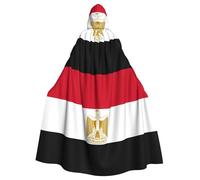 GaxfjRu Cape à capuche avec drapeau égyptien - Costume d'Halloween court médiéval avec capuche pleine longueur pour homme et femme Noir