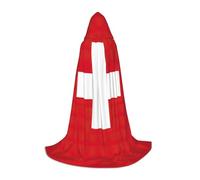 GaxfjRu Cape à capuche avec imprimé drapeau suisse Renaissance pour homme et femme, cape médiévale pour adulte, robe à capuche de magicien viking