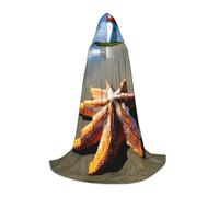 GaxfjRu Cape médiévale à capuche avec imprimé phare étoile de mer pour homme, costume d'Halloween et de la Renaissance, style viking