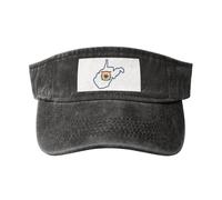 GaxfjRu Casquette de protection solaire respirante pour femme, motif drapeau de la Virginie, West Virginia State Map pour golf, tennis, course à pied, usage quotidien, Noir , Taille unique