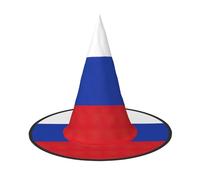 GaxfjRu Chapeau de sorcière imprimé drapeau russe pour femme, accessoires de costume d'Halloween mignons, chapeau de sorcière pour adulte, cosplay et déguisement