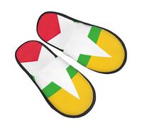 GaxfjRu Chaussons d'hiver en peluche avec drapeau de la Birmanie pour l'intérieur - Chaussons doux et chauds pour invités et confort à la maison - Unisexe, noir, 5