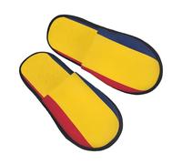 GaxfjRu Chaussons d'hiver en peluche avec drapeau du Tchad - Pour l'intérieur - Doux et chaud - Pour invités et maison - Unisexe, noir, 5