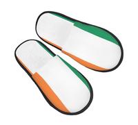 GaxfjRu Chaussons d'hiver en peluche avec drapeau irlandais pour une utilisation en intérieur, chaussons doux et chauds pour invités et confort à la maison, unisexe, noir, 5