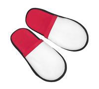 GaxfjRu Chaussons d'hiver en peluche pour l'intérieur - Unisexe - Motif drapeau polonais, noir, 5