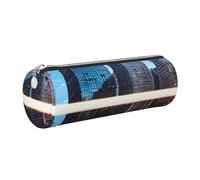 GaxfjRu Chicago Reflect Trousse ronde en cuir synthétique pour stylos, crayons, marqueurs, petites fournitures Fermeture éclair en métal avec cuir, Argenté., Taille unique, Porte-cartes