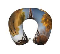 GaxfjRu Cityscape Paris Tour Eiffel Tour de cou Cervicale Imprimé France Essentiels de voyage en avion et longs vols