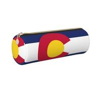 GaxfjRu Colorado Étui en cuir avec fermeture éclair pour stylos à bille et crayons Motif drapeau du Colorado