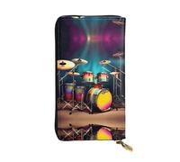 GaxfjRu Cool Drums Ensemble portefeuille élégant et fonctionnel pour femme - Cuir synthétique avec fermeture éclair en métal, petit portefeuille pour femme, noir, One Size, Classique