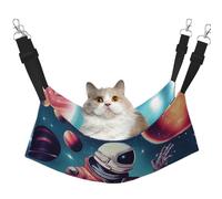 GaxfjRu Cool Man In Outer Space Galaxie Lit hamac réglable Perchoir pour fenêtre, confortable en velours pour animal domestique dormeur et salon pour chatons
