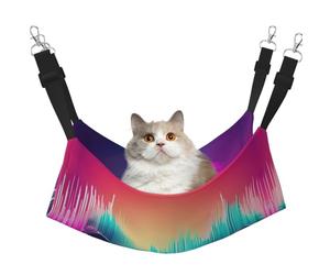 GaxfjRu Cool Music Sound Wave Lit hamac réglable pour chat Perchoir pour fenêtre, confortable en velours pour animal domestique dormeur et salon pour chatons