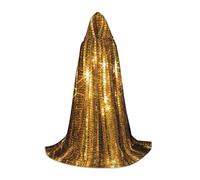 GaxfjRu Costume de sorcière d'Halloween à paillettes dorées pour costume de Renaissance, cape et cosplay