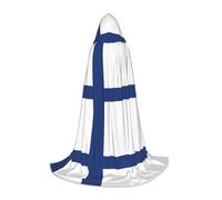 GaxfjRu Costume de sorcière du drapeau finlandais pour Halloween, costume de la Renaissance, robe de costumade, cape