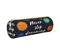 GaxfjRu Cute Planet Étui en cuir avec fermeture éclair pour stylos à bille et stylos roller Grain doux