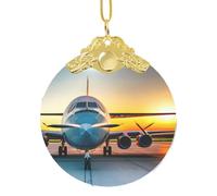 GaxfjRu Décoration de Noël en forme d'avion au coucher du soleil - Décoration de Noël à suspendre pour sapin de Noël