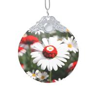 GaxfjRu Décoration de Noël en forme de marguerite blanche et fleur - Pendentif à suspendre pour sapin de Noël