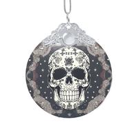 GaxfjRu Décoration de Noël en forme de tête de mort et de fleur pour sapin de Noël