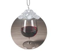GaxfjRu Décoration de Noël en verre pour bouteille de vin, décoration d'intérieur, pendentif arbre de Noël à suspendre pour la joie des fêtes, taille unique