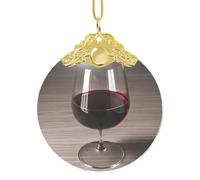 GaxfjRu Décoration de Noël en verre pour bouteille de vin, décoration d'intérieur, pendentif arbre de Noël à suspendre pour la joie des fêtes, taille unique