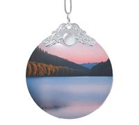 GaxfjRu Décorations de Noël à suspendre sur le lac sous le coucher du soleil