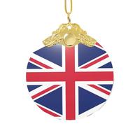 GaxfjRu Décorations de Noël avec drapeau britannique, pendentif à suspendre pour sapin de Noël, taille unique
