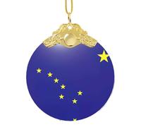 GaxfjRu Décorations de Noël avec drapeau de l'État de l'Alaska - Décoration d'intérieur - Pendentif à suspendre pour sapin de Noël, taille unique