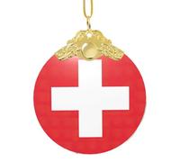 GaxfjRu Décorations de Noël avec drapeau suisse, pendentif à suspendre pour sapin de Noël, taille unique