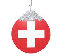 GaxfjRu Décorations de Noël avec drapeau suisse, pendentif à suspendre pour sapin de Noël, taille unique