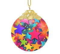 GaxfjRu Décorations de Noël avec étoiles arc-en-ciel, pendentif à suspendre pour sapin de Noël