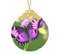 GaxfjRu Décorations de Noël en forme de papillon violet - Pendentif à suspendre pour sapin de Noël, taille unique