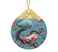 GaxfjRu Décorations de Noël en forme de poisson et de pieuvre, pendentif à suspendre pour sapin de Noël